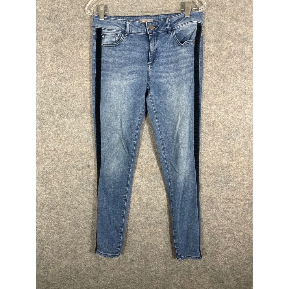 DL1961 Florence Ankle Instasculpt Skinny Jeans Pescadero Size 28 Black Stripe